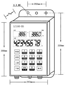 LC100-BS皮带秤仪表外形尺寸图
