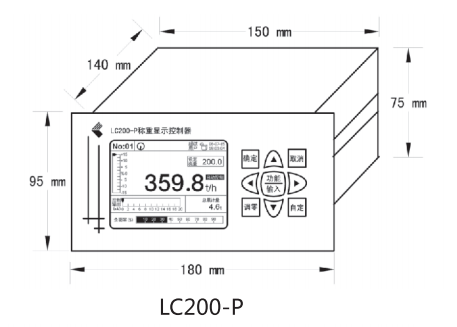 LC200-P皮带秤仪表配料秤仪表外形尺寸图